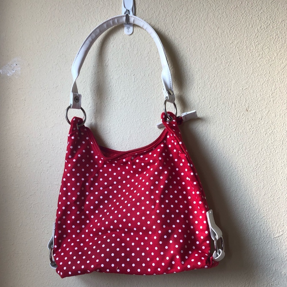 Red polka dot purse